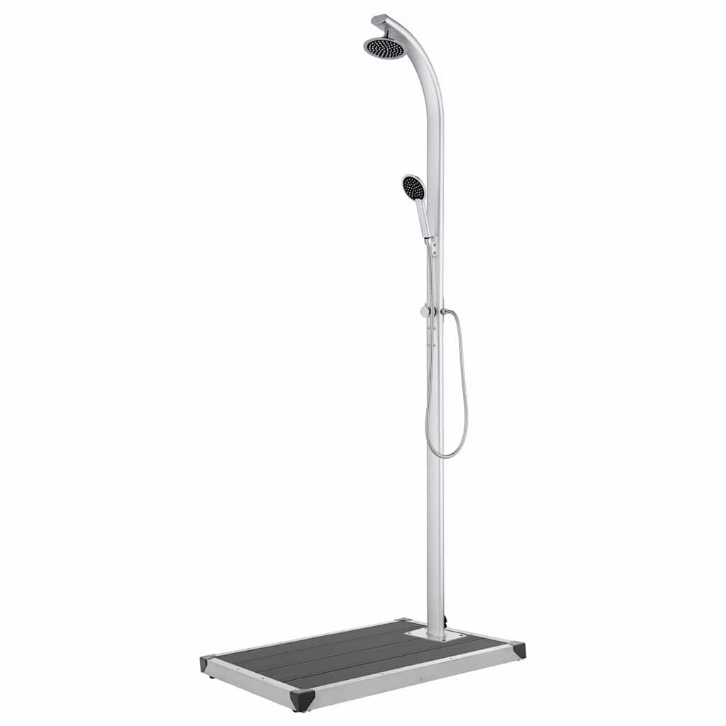 Garden Shower with Grey Base 220 cm Aluminium