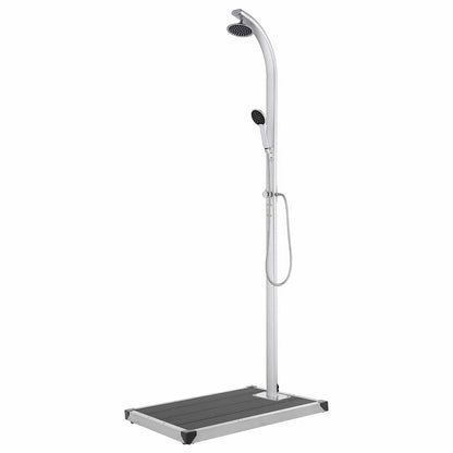 Garden Shower with Grey Base 220 cm Aluminium
