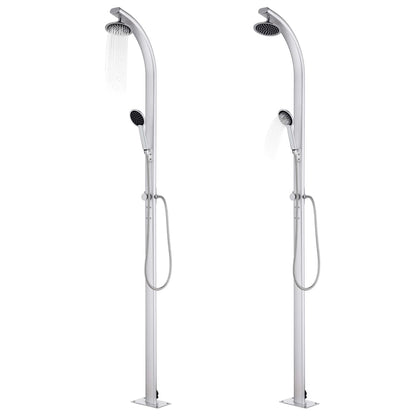Garden Shower with Grey Base 220 cm Aluminium