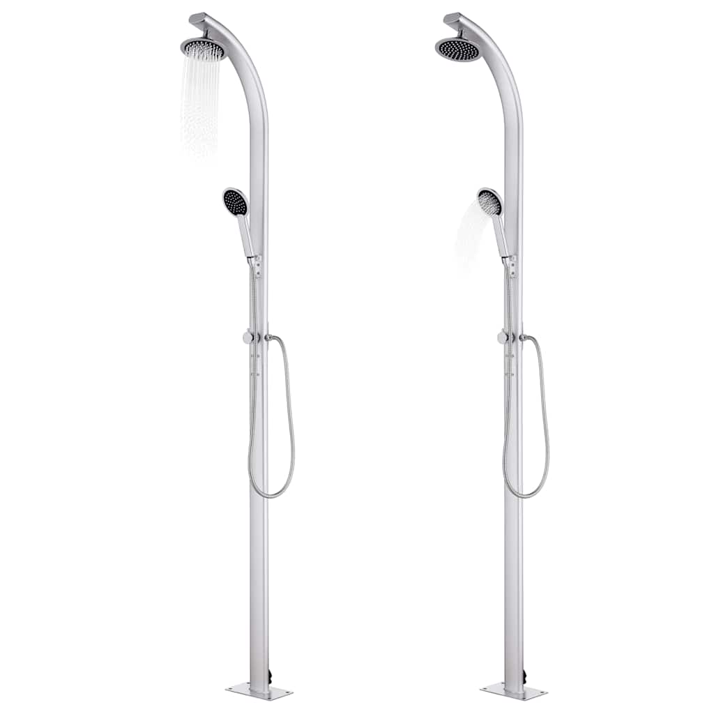 Garden Shower with Grey Base 220 cm Aluminium