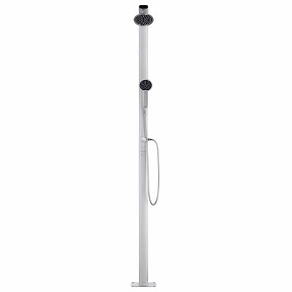 Garden Shower with Grey Base 220 cm Aluminium