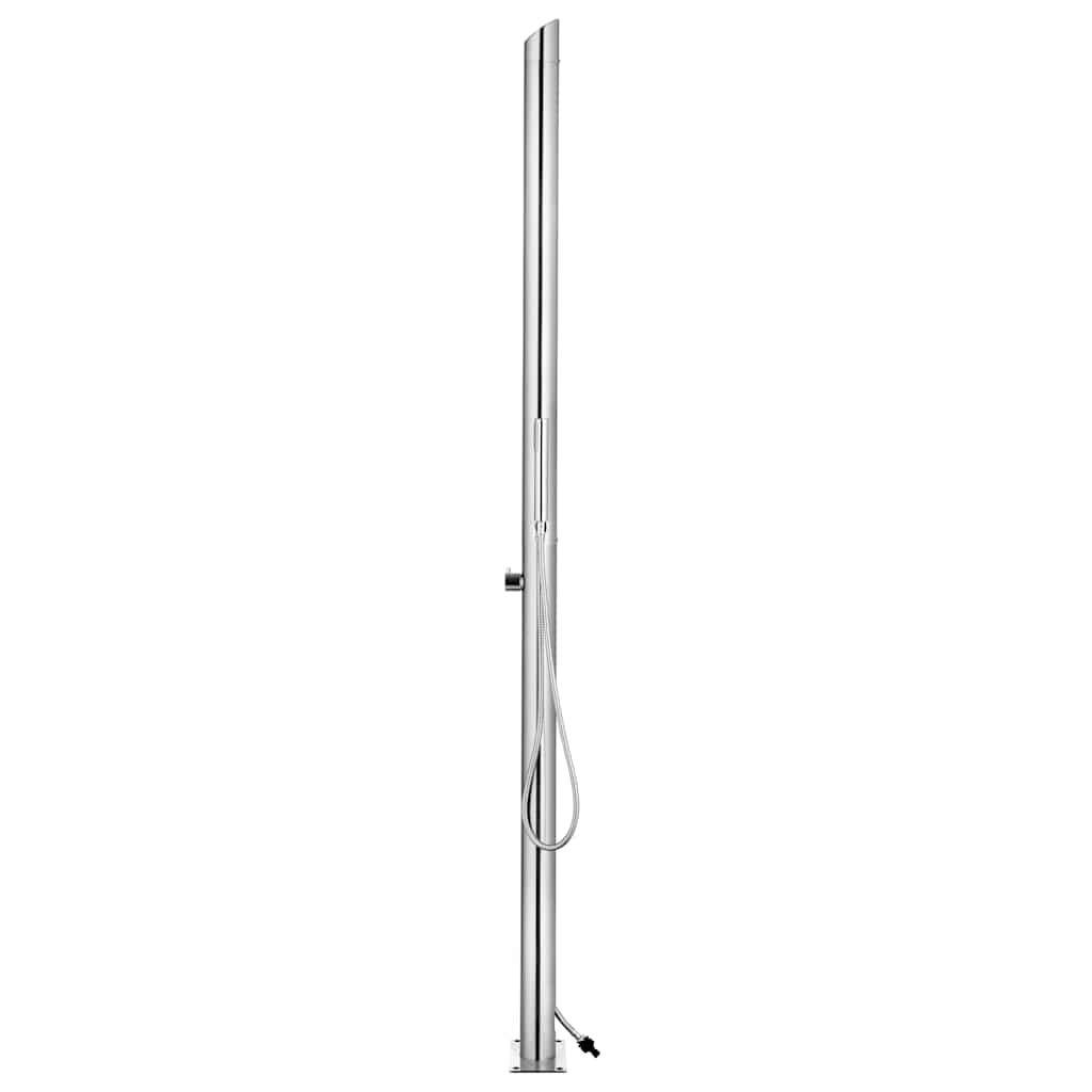 Garden Shower with Brown Base 225 cm Stainless Steel