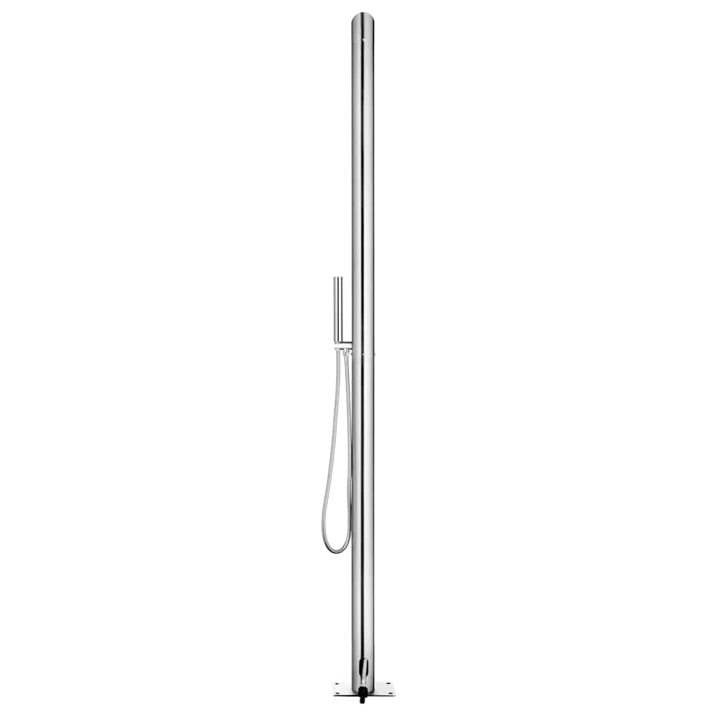 Garden Shower with Brown Base 225 cm Stainless Steel