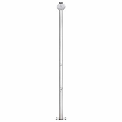 Garden Shower with Grey Base 220 cm Stainless Steel