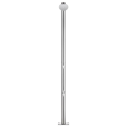 Garden Shower with Grey Base 220 cm Stainless Steel