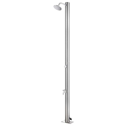 Garden Shower with Grey Base 220 cm Stainless Steel