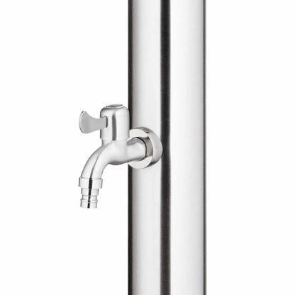 Garden Shower with Grey Base 220 cm Stainless Steel
