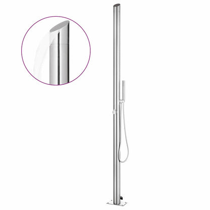 Garden Shower with Grey Base 225 cm Stainless Steel