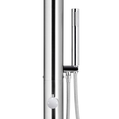 Garden Shower with Grey Base 225 cm Stainless Steel