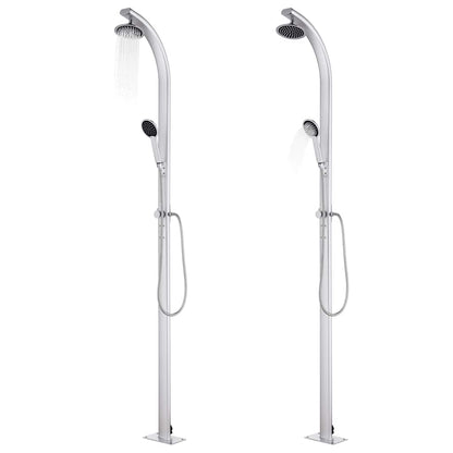Garden Shower with Grey Base 220 cm Aluminium