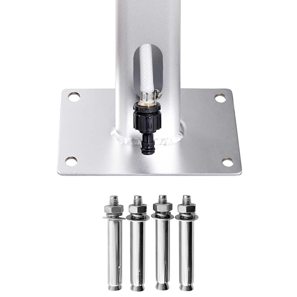 Garden Shower with Grey Base 220 cm Aluminium