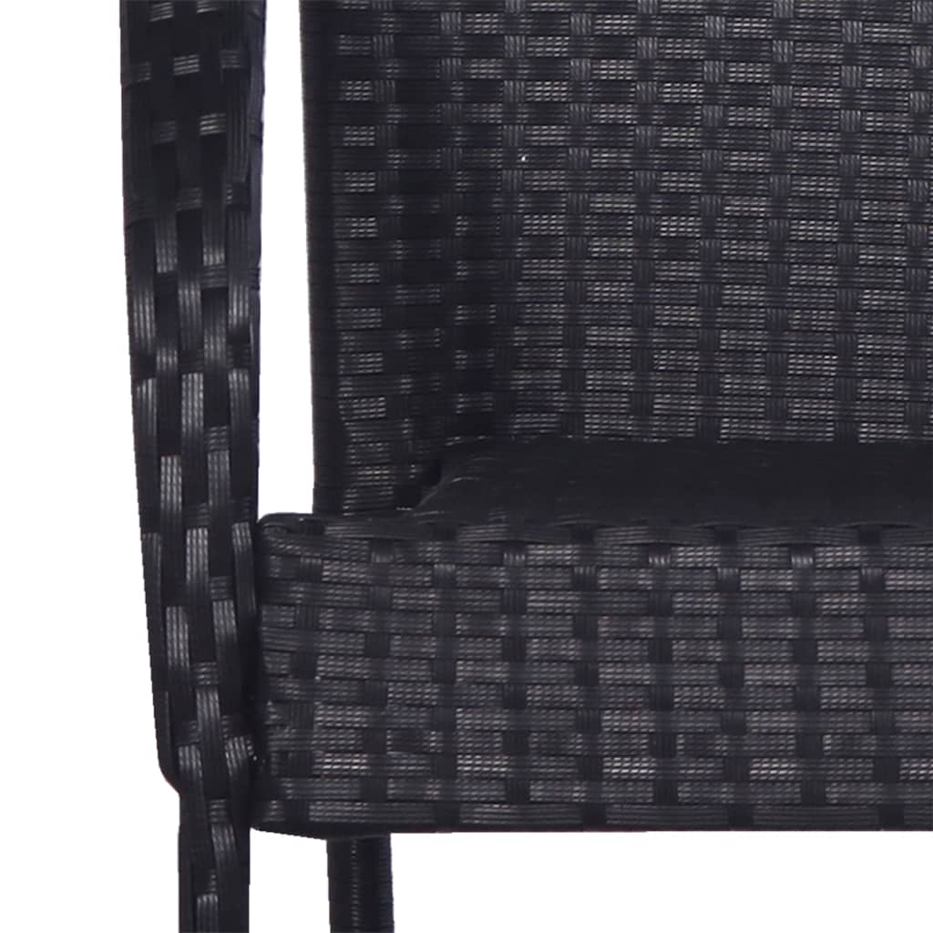 Dining Set | Black | Solid acacia wood | 5 Piece Set | Stackable
