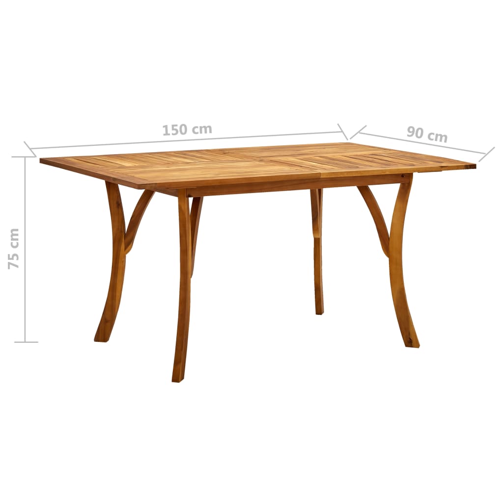 Dining Set | Black | Solid acacia wood | 5 Piece Set | Stackable