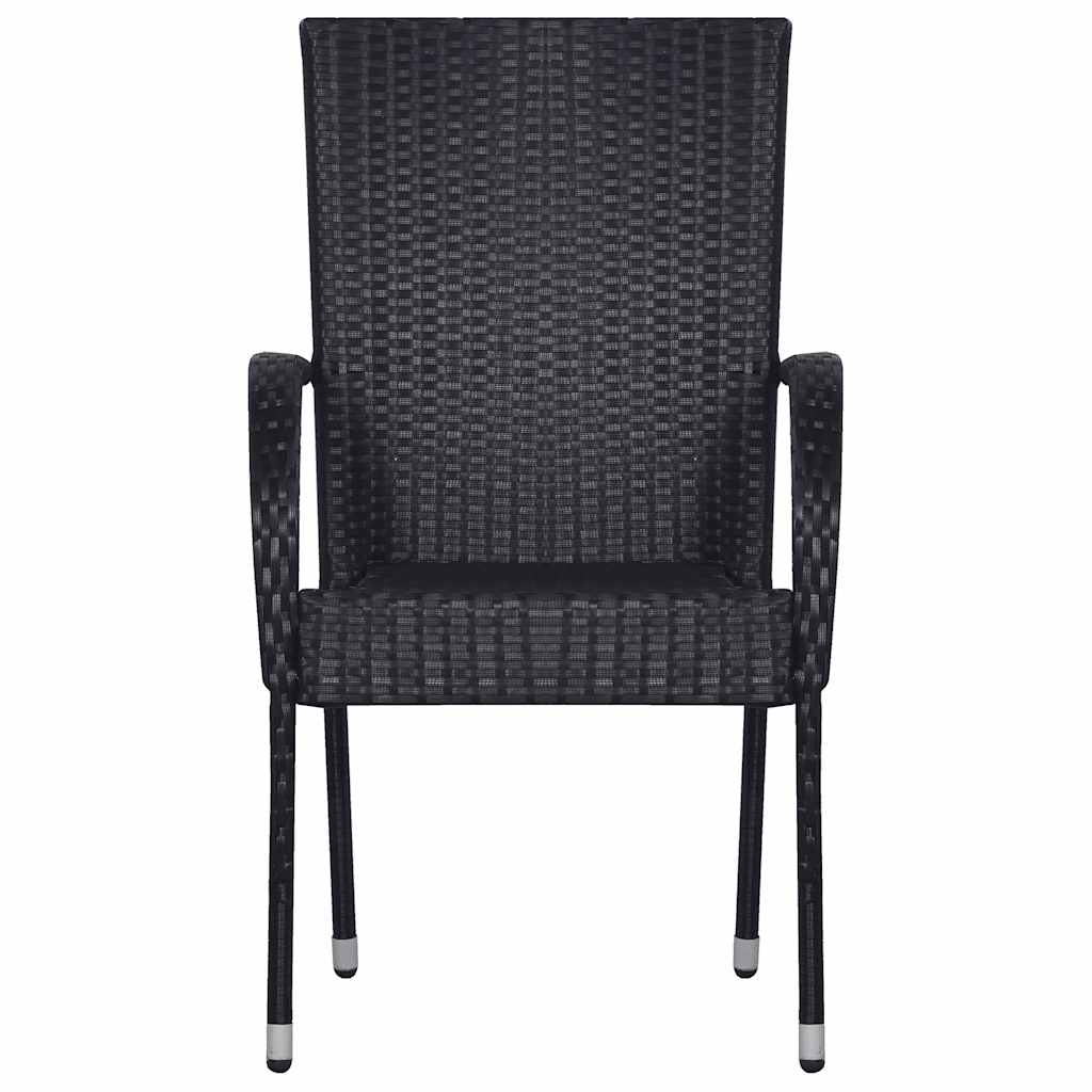 7 Piece Garden Dining Set Black