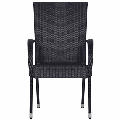 7 Piece Garden Dining Set Black