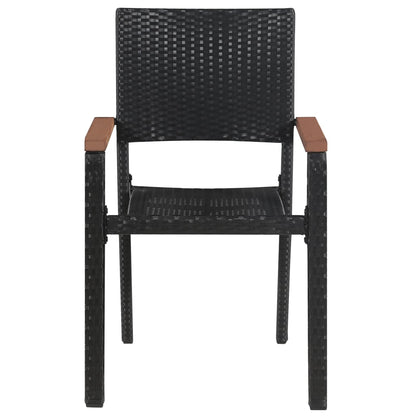 5 Piece Garden Dining Set Black
