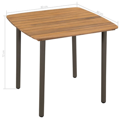 Dining Set | Brown | Solid acacia wood, PE rattan, Powder-coated steel
