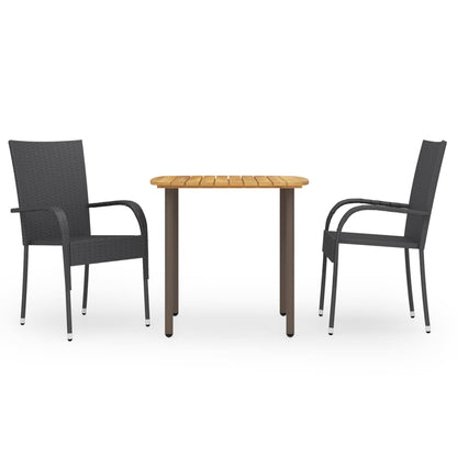 Dining Set | Black | Solid Acacia wood | Standard