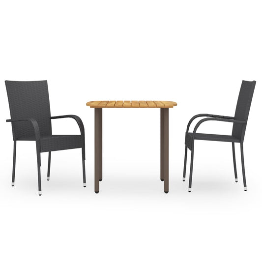Dining Set | Black | Solid Acacia wood | Standard