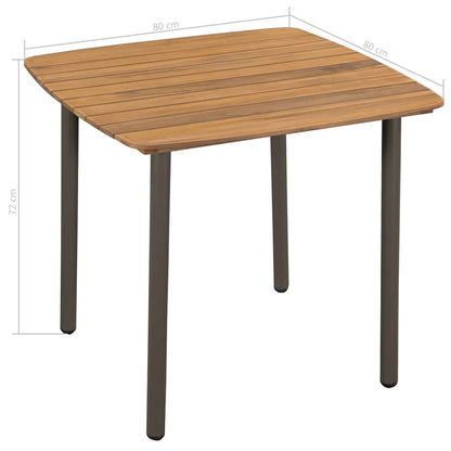 Dining Set | Grey | Solid acacia wood | Medium | Stackable | Dining Set