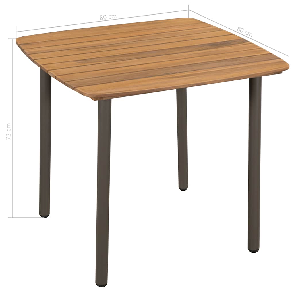 Dining Set | Grey | Solid acacia wood | Medium | Stackable