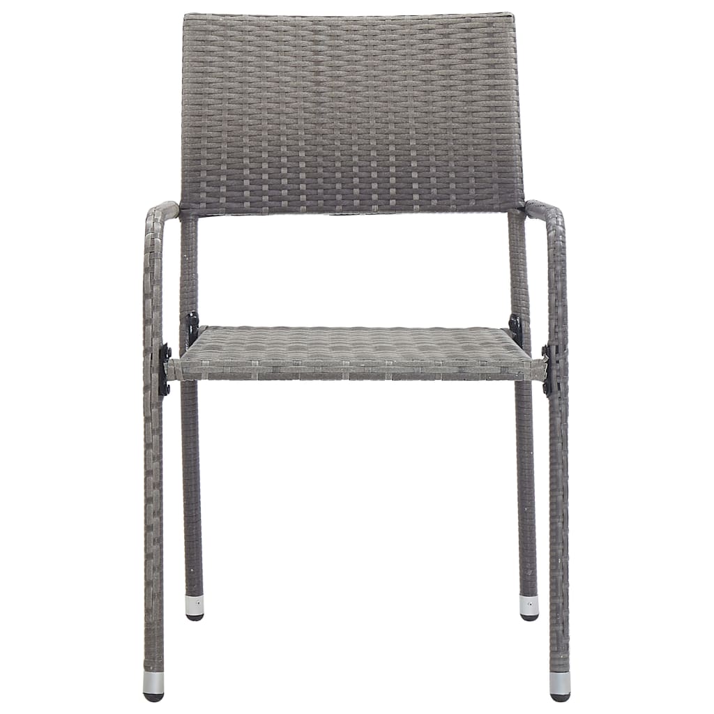 Dining Set | Grey | Solid acacia wood, steel, PE rattan | Small