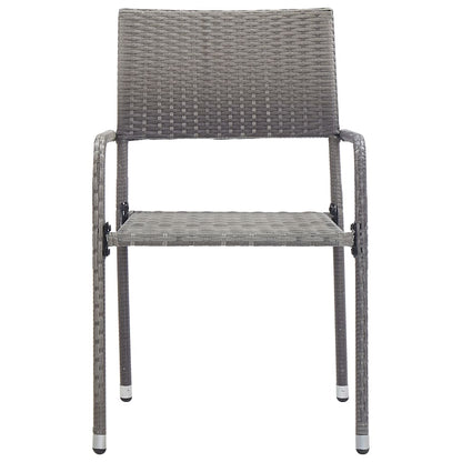 Dining Set | Grey | Solid acacia wood, steel, PE rattan | Small