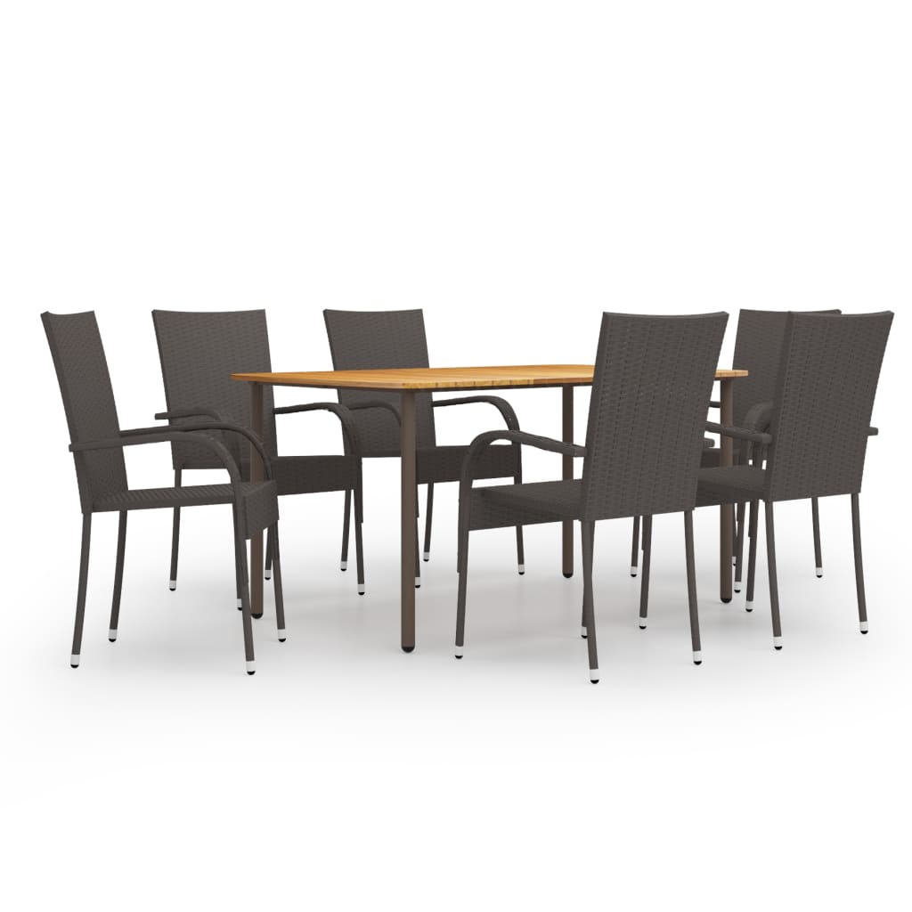 Dining Set | Brown | Solid Acacia wood | Large | Dining Set | Rectangular