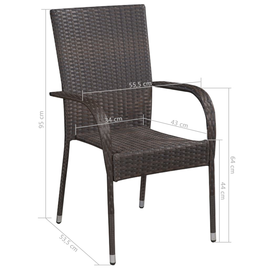 Dining Set | Brown | Solid Acacia wood | Large | Dining Set | Rectangular
