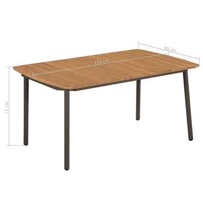Dining Set | Black | Solid Acacia Wood | Stackable | Dining Set