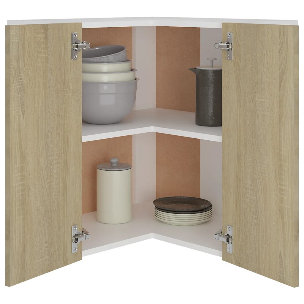 Hanging Corner Cabinet Lyon Sonoma Oak 57x57x60 cm Engineered Wood