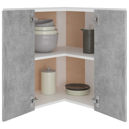 Hanging Corner Cabinet Lyon Concrete Grey 57x57x60 cm Engineered Wood