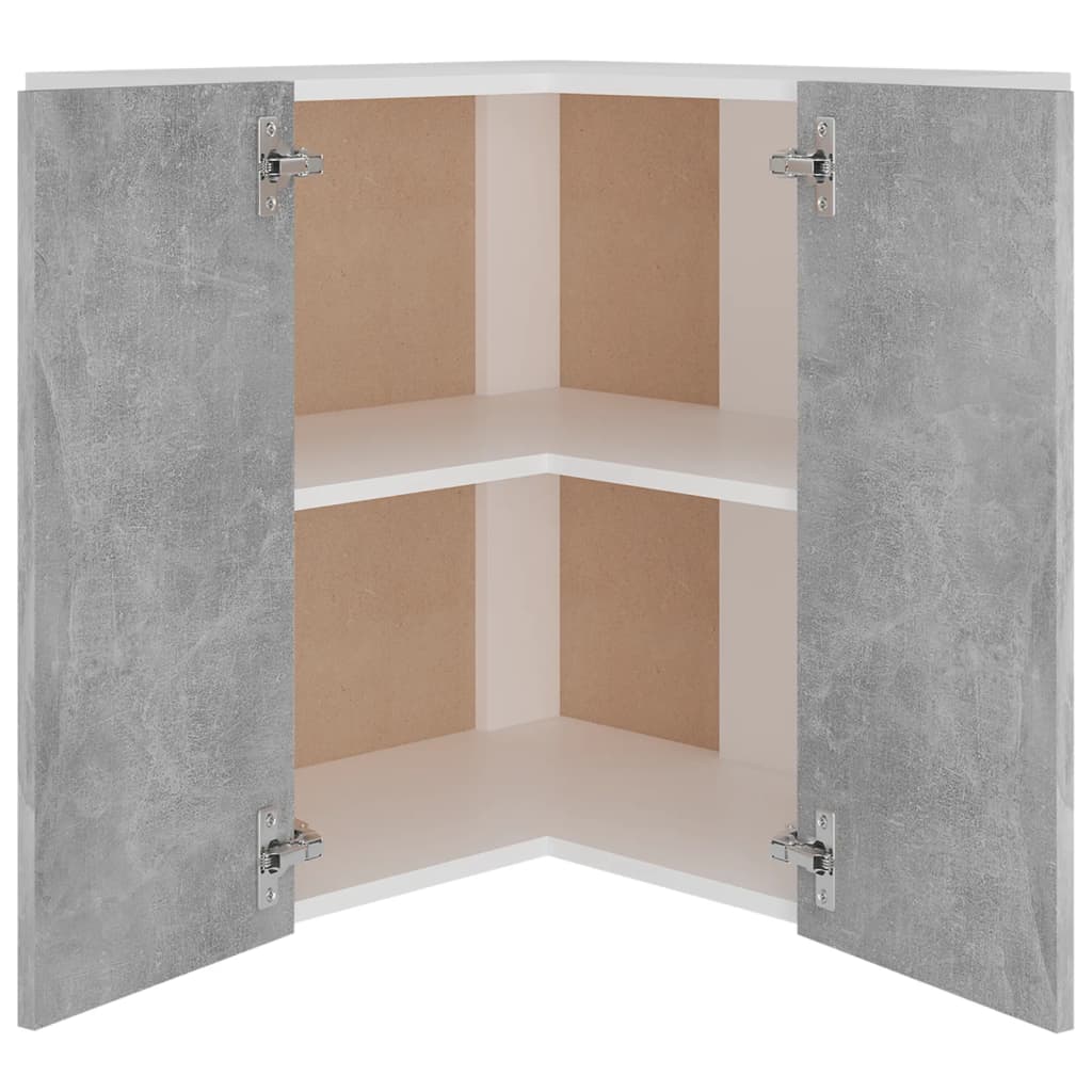 Hanging Corner Cabinet Lyon Concrete Grey 57x57x60 cm Engineered Wood