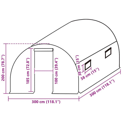 Greenhouse Replacement Cover (9 m²) 3x3x2 m Transparent