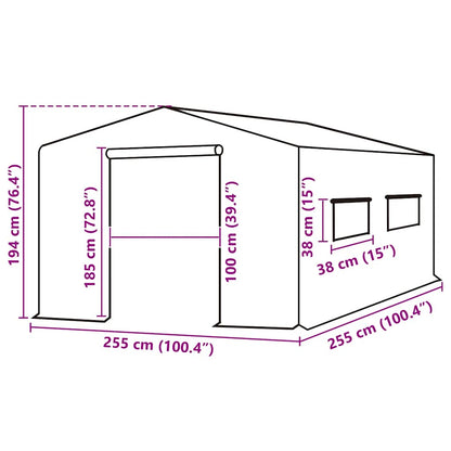 Greenhouse Replacement Cover (6.5025 m²) 255x255x194 cm Green