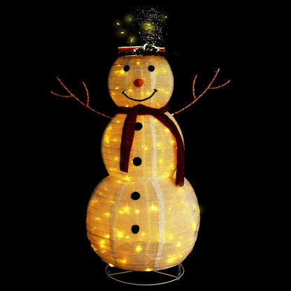 329761 vidaXL Decorative Christmas Snowman Figure LED Luxury Fabric 120cm
