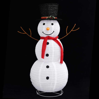 329761 vidaXL Decorative Christmas Snowman Figure LED Luxury Fabric 120cm