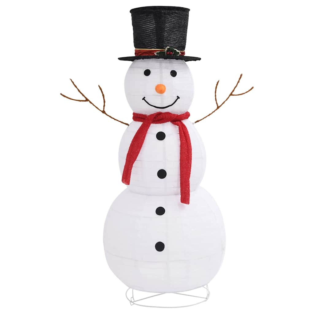 329761 vidaXL Decorative Christmas Snowman Figure LED Luxury Fabric 120cm