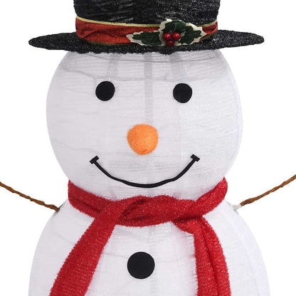 329761 vidaXL Decorative Christmas Snowman Figure LED Luxury Fabric 120cm