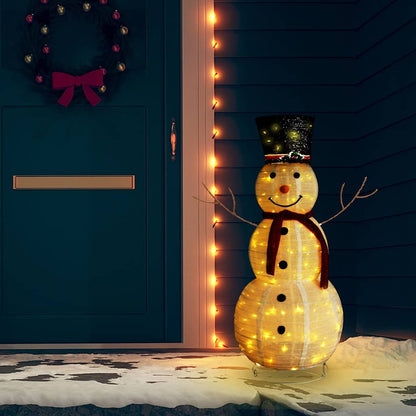 329761 vidaXL Decorative Christmas Snowman Figure LED Luxury Fabric 120cm