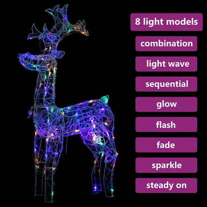 Reindeer Christmas Decoration 90 LEDs 60x16x100 cm Acrylic