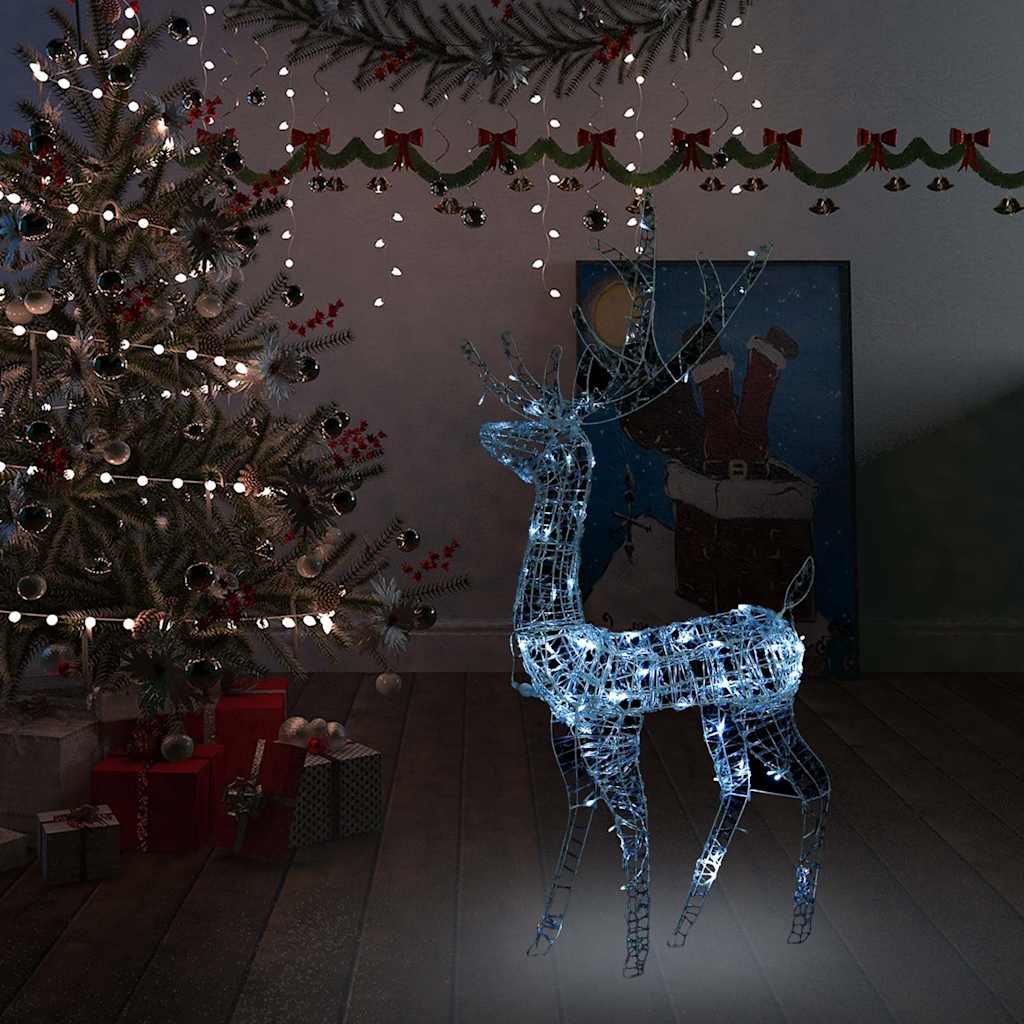 Acrylic Reindeer Christmas Decoration 140 LEDs 128cm Cold White