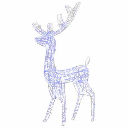 329783 vidaXL Acrylic Reindeer Christmas Decoration 140 LEDs 120cm Blue