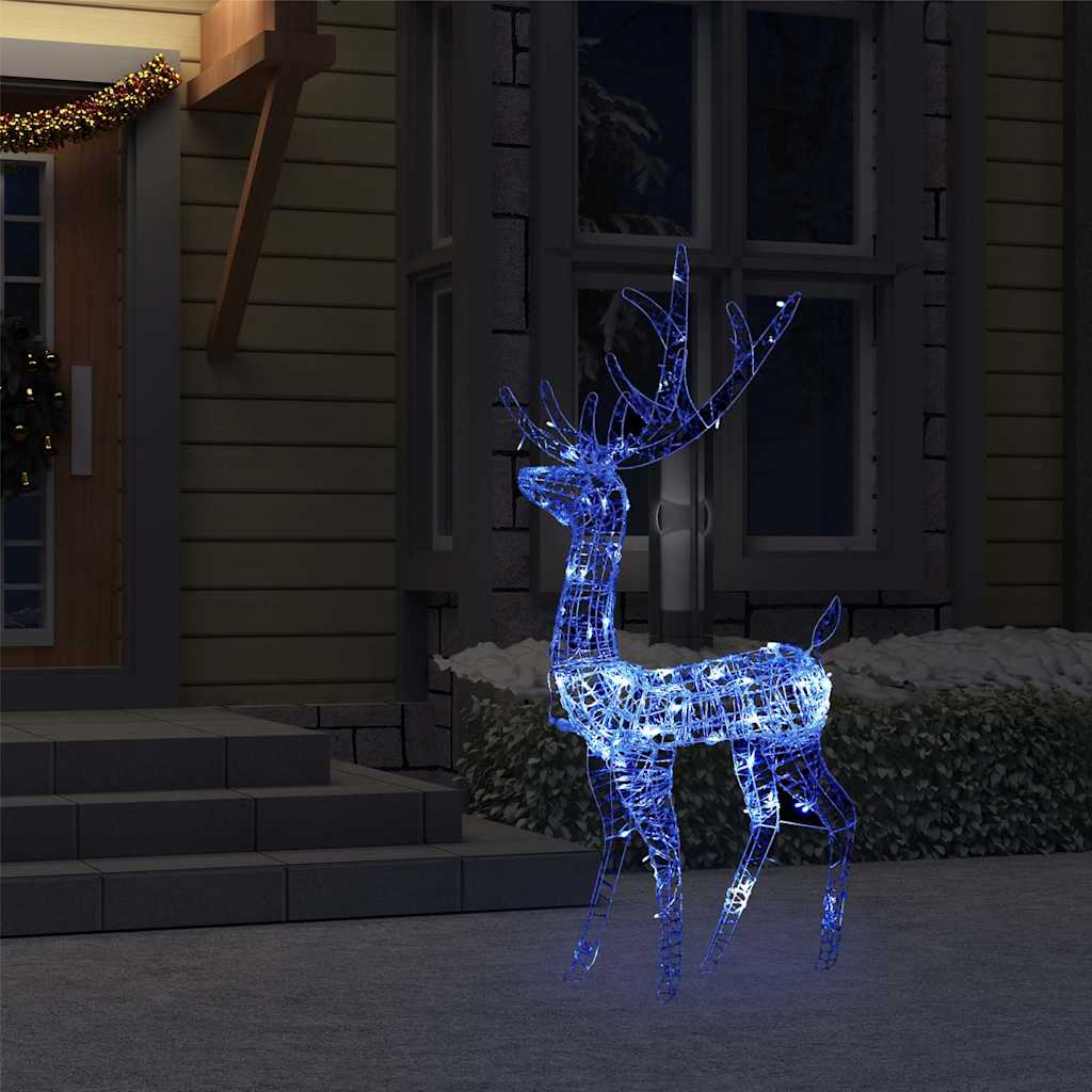329783 vidaXL Acrylic Reindeer Christmas Decoration 140 LEDs 120cm Blue