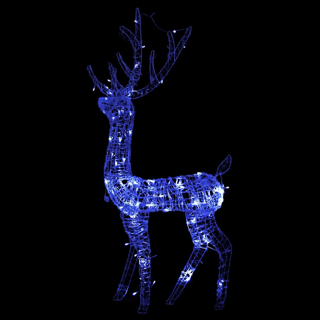 329783 vidaXL Acrylic Reindeer Christmas Decoration 140 LEDs 120cm Blue