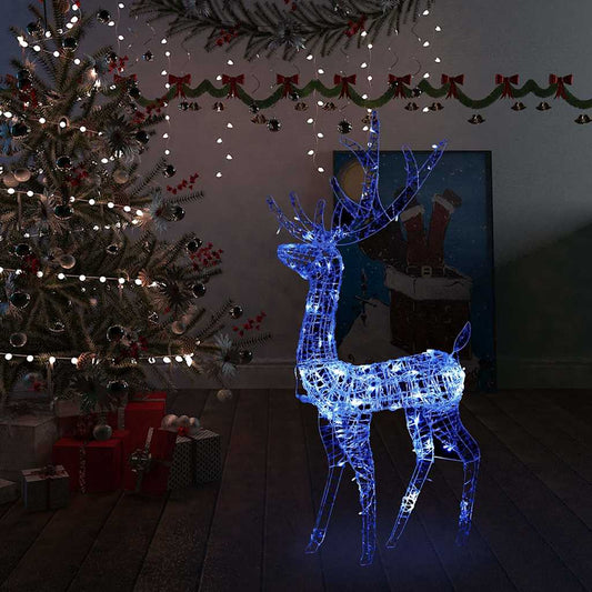 Acrylic Reindeer Christmas Decoration 140 LEDs 128cm Blue