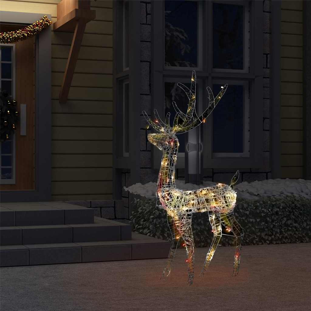 Acrylic Reindeer Christmas Decoration 140 LEDs 128cm Colourful