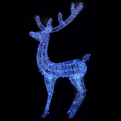 329787 vidaXL XXL Acrylic Christmas Reindeer 250 LED 180 cm Blue