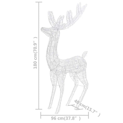 329787 vidaXL XXL Acrylic Christmas Reindeer 250 LED 180 cm Blue