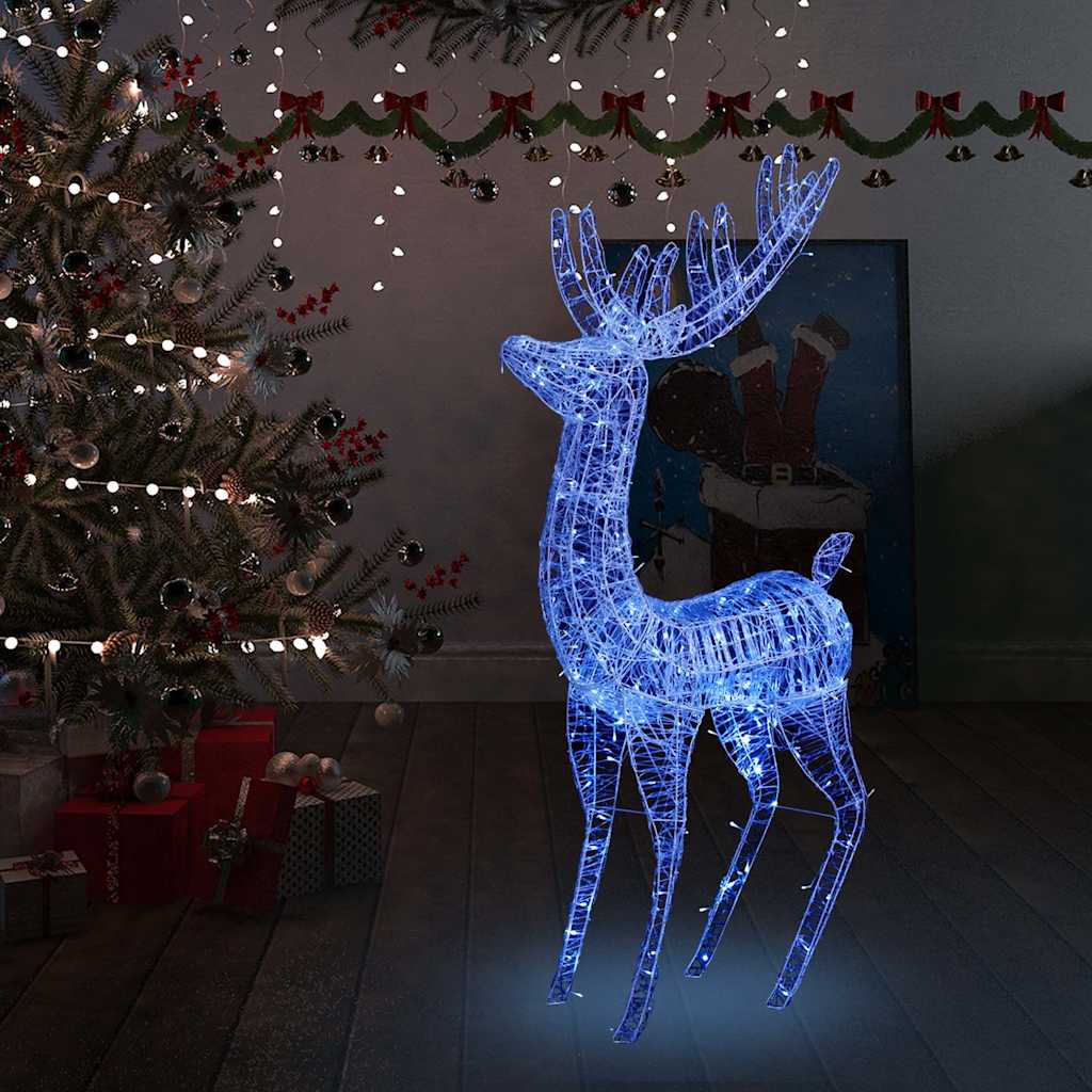 329787 vidaXL XXL Acrylic Christmas Reindeer 250 LED 180 cm Blue